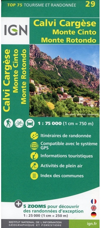 Calvi Cargesse Monte, Karte (im Sinne von Landkarte)