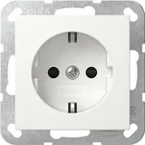 Gira 445303 SCHUKO-Steckdose mit Shutter System 55 Reinweiß glänzend