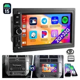 ESSGOO VW Polo 9N Golf 4 Passat B5 T5 Autoradio Android 15, Carplay GPS Navi Autoradio (RDS, 4+64GB(optional), Digitalradio (DAB), FM, DAB+ (optional), SWC, Apple Carplay Android Auto GPS Navi WIFI BT EQ) schwarz