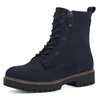 TAMARIS Schnürboots, Blockabsatz, Schnürstiefelette mit Zierreißverschluss außen, Gr. 36, navy, , 42784124-36