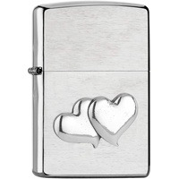 Zippo Doppelherz Mini Emblem Chrome Brushed Sturmfeuerzeug