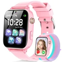 4G Smartwatch Kinder, Kinder Telefonuhr mit Videoanruf, Voice Chat, GPS, SOS, Schulmodus, Wecker, Schrittzähler, Spiele, Smart Watch für Jungen Mädchen Kinderuhr Geschenke 4-12 Jahren (Hellrosa)