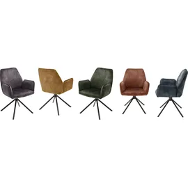 MCA Furniture »Ottawa mit Armlehne«, (Set), 2 St., Vintage, Veloursoptik mit Keder, Stuhl belastbar bis 120 Kg