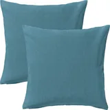 Erwin Müller Kissenhülle London 2er-Pack Baumwolle türkis Größe 40x40 cm