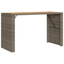 vidaXL Gartentisch mit Holzplatte Grau 185x80x110 cm Polyrattan