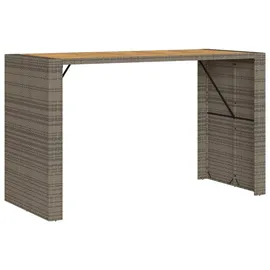 vidaXL Gartentisch mit Holzplatte Grau 185x80x110 cm Polyrattan