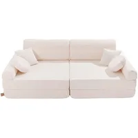 MeowBaby Kindersofa,, Weiß, Textil, 160x24x80 cm, Kinder- & Jugendzimmer, Kindermöbel, Kindersitzmöbel & -tische, Kindersessel & -sofas
