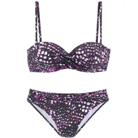 bruno banani Bügel-Bandeau-Bikini Damen dunkelrosa-bedruckt Gr.40 Cup E