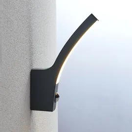 LINDBY Außenwandleuchte Aluminium 24,0 cm mit Bewegungsmelder schwarz
