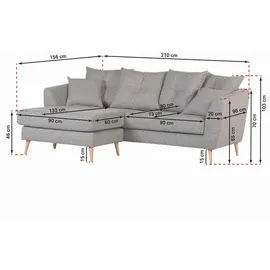 Z2 Eckcouch Polyester 3-Sitzer Dunkelgrau