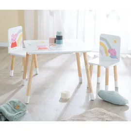 roba Kindersitzgruppe Peppa Pig 60 x 49 x 50 cm Holz weiß mehrfarbig