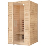 RORO Sauna & Spa Infrarotkabine "ABN L100" Saunen Fronteinstieg, inkl Fußboden und Steuergerät beige (natur) Infrarotkabinen