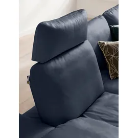 W.Schillig Eckcouch Leder 3-Sitzer Blau