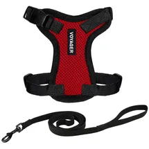 Best Pet Supplies Voyager Step-in Lock Katzengeschirr und reflektierende Katzenleine mit Neoprengriff by Best Pet Supplies - Unterstützt kleine, mittelgroße und große Katzenrassen, Rot / Scharzwer Rand, size XS - 1,5 m