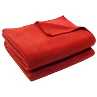 Plaid Soft-Fleece, zoeppritz, mit unverwechselbarem Cashmere Handfeel rot 110 cm x 150 cmGUTEMARKEN