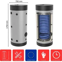 Feueranker Wärmepumpenspeicher 500 Liter WPS-1-500 Standspeicher Warmwasserspeicher Boiler