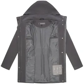 Marikoo Damen, Übergangsmantel (XS-3XL) - Eleganter Mantel mit Taillengürtel und Oversized Hood Kapuze