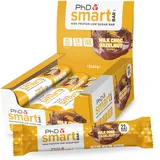 PhD Nutrition Smart Bar Protein Riegel, Protein Snack mit 22g Eiweiß und kaum Zucker / Makrofreundlicher Proteinriegel für unterwegs, 12er Packung mit 64g Riegel, Milch-Schoko-Haselnuss-Geschmack