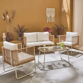 sweeek Loungeset 4 Sitzplätze Weiß