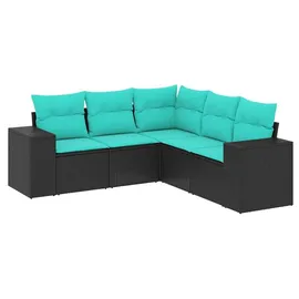 vidaXL Gartensofa-Set 5-tlg. schwarz