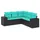 vidaXL Gartensofa-Set 5-tlg. schwarz