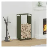 vidaXL Kaminholzregal Kaltgewalzter Stahl 44 x 28 x 90 cm Olivgrün