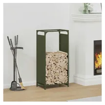 vidaXL Kaminholzregal Kaltgewalzter Stahl 44 x 28 x 90 cm Olivgrün