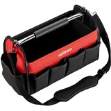 Wiltec Faltbare Werkzeugtasche 14 Fächer rot/schwarz 40 x 19 x 25 cm