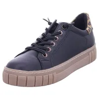 Marco Tozzi Damen Plateau Sneaker Freizeit Vegan, Schwarz (Black/Leo), 37 EU