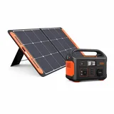 Jackery Solargenerator 500, 518WH Tragbare Powerstation mit SolarSaga 100W Solarpanel, 230V/500W mobile Stromversorgung mit LCD Anzeige für Urlaub