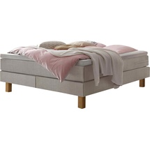 Hasena Boxspringbett 140-180 cm Braun / Hellgrau, Liegefläche:160 x 200 cm, Topper:Base-Topper