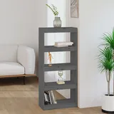 vidaXL Bücherregal Raumteiler 60 x 30 x 135,5 cm Grau