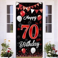 70.Geburtstag Banner Rot Schwarz,BTZO 70.Geburtstag Dekoration,Deko 70.Geburtstagsfeier,Banner 70 Geburtstag,70 Geburtstag Poster Hintergrund Banner für 70 Männer und Frauen Party Geburtstagsdeko