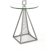 Haku-Möbel HAKU Möbel Beistelltisch Glas grau 45,0 x 45,0 x 57,0 cm
