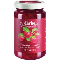 Darbo Zuckerreduzierter Erdbeerfruchtaufstrich | 6 x 250g | 1/3 Weniger Zucker | Mehr Frucht im Glas