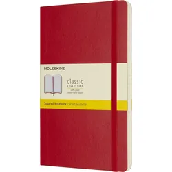 Moleskine Notizbuch L 192 Seiten rot kariert weicher Einband