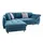 luma-home Ecksofa Schlafcouch Polsterecke L-Garnitur Bettkasten mit Ottomane links, in Blau, / 17102 - Blau
