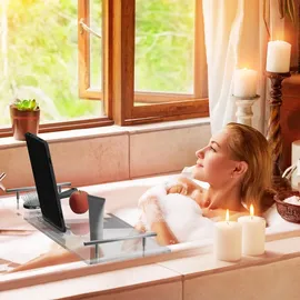 Relaxdays Wannenablage Transparent
