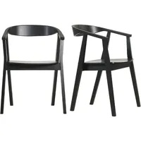 miliboo Schwarze Design-Stühle aus Holz (2er- Set) BAHIA