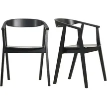 miliboo Schwarze Design-Stühle aus Holz (2er- Set) BAHIA