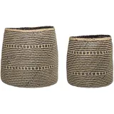 Bloomingville Korb, schwarz, Seegras, 2er Set