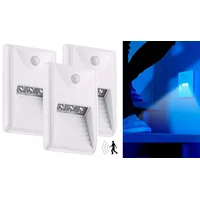 Lunartec 3er-Set LED-Treppenleuchten & Nachtlichter mit PIR-Bewegungssensor