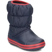 Crocs Winter Puff Boot Kids, Unisex - Kinder Schneestiefel, Blau (Navy/Red), 28/29