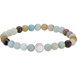 Armband LIEBESKIND BERLIN "Schmuck Geschenk Armkette Zugarmband, Edelsteine", silber (edelstahlfarben, mehrfarbig, bunt), Armbänder, Damen, Edelstahl-Polyurethan, Edelstahl, Polyurethan, mit Edelsteinen