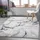 livabliss Berlin Teppich 160x220 cm – Moderner Kurzflor in Marmor Optik für Wohnzimmer – Esszimmer, – Grau, Blau & Elfenbein