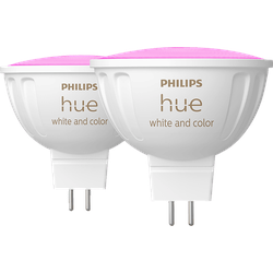 PHILIPS Hue White & Col. Amb. MR16 Doppelpack Smarte Glühbirne RGB