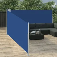 vidaXL Ausziehbare Seitenmarkise 1,2 x 10 m blau