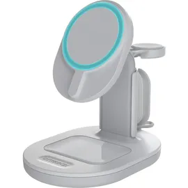 Otterbox kabellose 3 in 1 MagSafe Ladestation, Starke Magnetische Ausrichtung und Halt für MagSafe Produkte, Elegante Ladelösung für iPhone, Airpods Pro und Apple Watch, Weiß