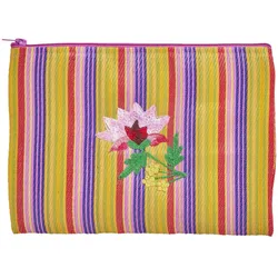 RICE Recycelte Kosmetik Tasche, Model 2, Blumenmuster
