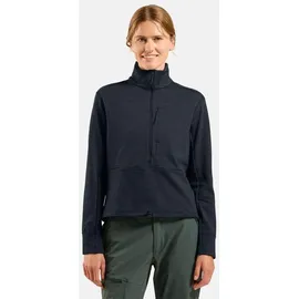 Odlo Grid Fleece Halber Reißverschluss Black Melange XS